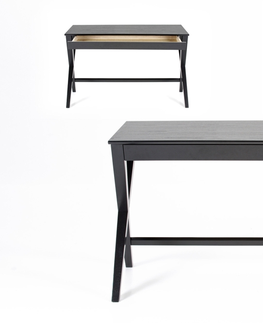 Psací stoly Dkton Designový psací stůl Naroa 120 cm černý