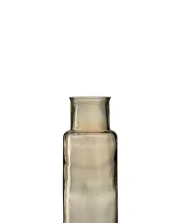Dekorativní vázy Hnědá úzká skleněná váza Cylinder M - 14,5*14,5*44,5 cm J-Line by Jolipa 4215