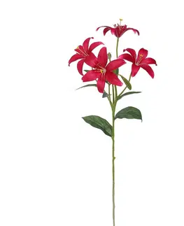 Květiny Umělá Lilie tm. růžová, 60 cm