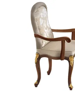 Luxusní jídelní židle Estila Luxusní vyřezávaná jídelní židle Pasiones s opěrkami v masivním provedení s čalouněním 102cm