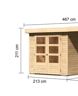 Zahradní domky Dřevěný zahradní domek ASKOLA 2 s přístavkem Lanitplast 240 cm