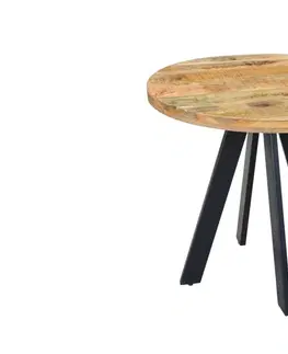 Jídelní stoly LuxD Kulatý jídelní stůl Thunder, 80 cm, mango