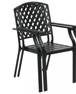 Zahradní židle Stohovatelné zahradní židle 4 ks černá Dekorhome