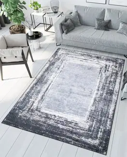 Moderní koberce Tmavý trendy koberec s protiskluzovou úpravou Šířka: 80 cm | Délka: 150 cm