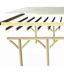 Garáže Dřevěný přístřešek / carport CLASSIC 1C s plechy Lanitplast