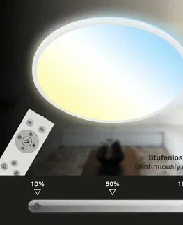 LED stropní svítidla BRILONER Ultraploché CCT svítidlo LED panel, pr.48 cm, LED, 31 W, 3500 lm, bílé BRILO 3728-016