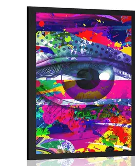 Abstraktní a vzorované Plakát lidské oko v pop-art stylu