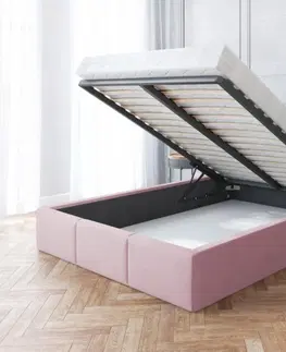 Postele FDM Čalouněná manželská postel FRESIA | 160 x 200 cm Barva: Růžová