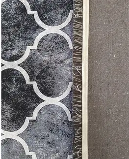 Moderní koberce Protišmykový koberec čiernej farby s ornamentmi
