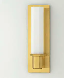 Designová nástěnná svítidla HUDSON VALLEY nástěnné svítidlo Walton ocel/sklo staromosaz/opál E27 1x75W 320-AGB-CE