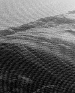 Obrazy vodopád Obraz vznešené vodopády v černobílém provedení