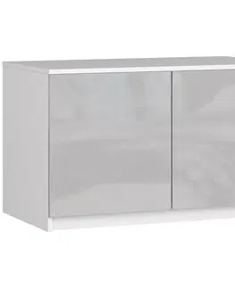 Šatní skříně Ak furniture Nástavec na skříň Star 90 cm bílý/stříbrný lesk