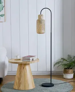 Stojací lampy Lindby Lindby Venora stojací lampa stínidlo bambus 1zdroj