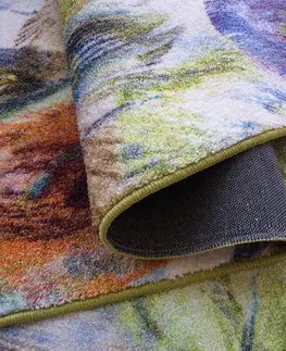 Moderní koberce Fenomenální barevný koberec s motivem pavích pírek