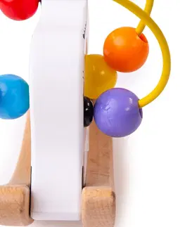 Dřevěné hračky Bigjigs Toys Motorický labyrint houpačka COW