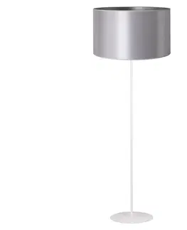 Lampy   - Stojací  lampa CANNES 1xE27/15W/230V 45 cm stříbrná/bílá 