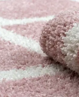 Koberce a koberečky Dywany Lusczow Kusový shaggy koberec BERBER TROIK růžový, velikost 140x190
