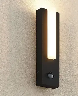 Venkovní nástěnná svítidla s čidlem pohybu Lucande Lucande Virgalia venkovní nástěnné světlo, senzor