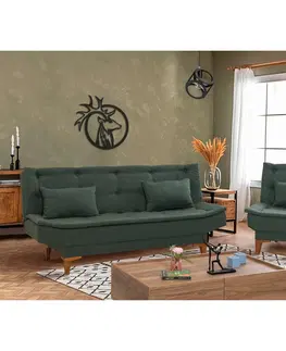 Pohovky a gauče Pohovka s křeslem SANTO zelená buk
