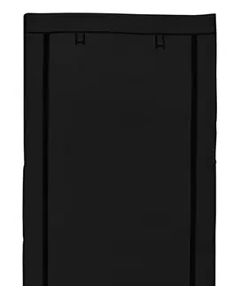 Šatní skříně TZB Textilní šatní skříň Mira s policemi černá