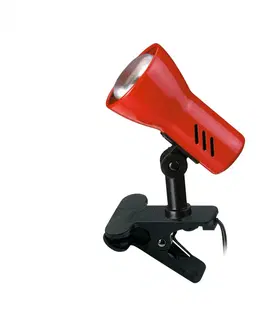 Stolní lampy s klipem BRILONER Svítidlo se svorkou 11,5 cm 1x E14 40W červená BRI 2794-012P