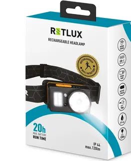 Svítilny Retlux RPL 702 Outdoor nabíjecí LED COB čelovka, dosvit 70 m, výdrž 20 h