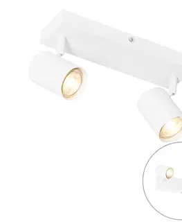 Bodova svetla Moderní stropní svítidlo bílé 2 -světelné nastavitelné - Jeana