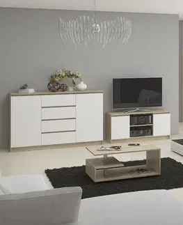 TV stolky Ak furniture TV stolek Tonon 120 cm sonoma/bílý