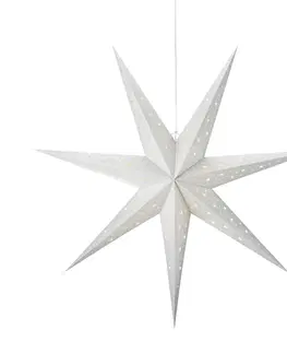 Vánoční světelná hvězda Markslöjd LED závěsná hvězda na prázdné baterie, časovač Ø 75cm stříbrná