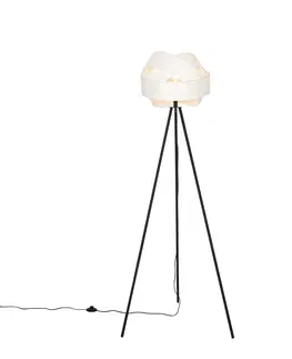 Stojaci lampy Moderní stojací lampa bílá - Látka