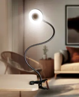 Dětské stolní lampy Solight LED stmívatelná stolní lampička s klipem, 300lm, nastavitelná teplota světla, USB WO66-B