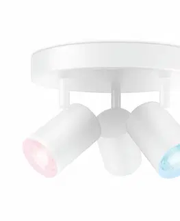 Moderní bodová svítidla WiZ Imageo bodové LED svítidlo 3x GU10 4,9W 345lm 2200-6500K RGB IP20, bílé