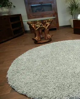 Koberce a koberečky Dywany Lusczow Kulatý koberec SHAGGY Hiza 5cm šedý, velikost kruh 150