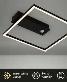 LED stropní svítidla BRILONER LED stropní svítidlo se senzorem a časovačem, 32 cm, 14W, 400lm, černá BRILO 3770015