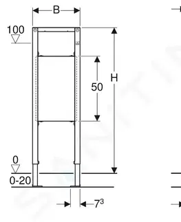 Záchody GEBERIT Duofix Montážní prvek pro podpěry, 112 cm, pro bezbariérové řešení 111.790.00.1
