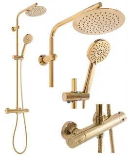 Sprchy a sprchové panely REA Sprchový termostatický set Bliss zlatý REA-P8806