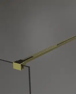 Sprchové zástěny MEXEN/S Kioto Sprchová zástěna WALK-IN 140 x 110 cm, černý vzor, zlatá 800-140-212-50-70-110