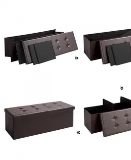 Úložné boxy Skládací taburet s úložným prostorem D6962 Dekorhome