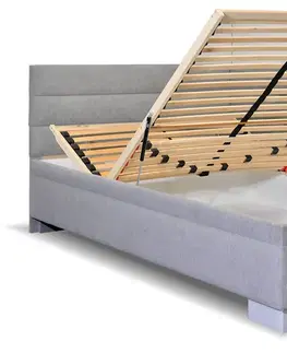 s úložným prostorem Rohová čalouněná postel Niobe, s úložným prostorem, 140x210 cm