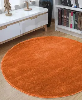 Kulaté a oválné koberce Okrúhly koberec v oranžovej farbe Šířka: 120 cm | Délka: 120 cm