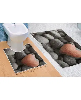 Koberce a koberečky Bellatex Sada koupelnových předložek Tmavé kameny 3D, 60 x 100 cm, 50 x 60 cm