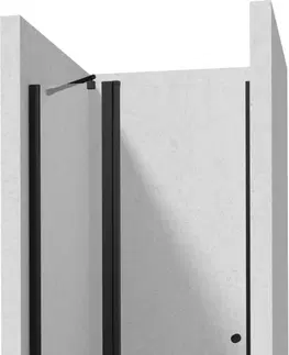 Sprchové kouty DEANTE Kerria Plus nero sprchové dveře bez stěnového profilu, 80 cm výklopné KTSUN42P
