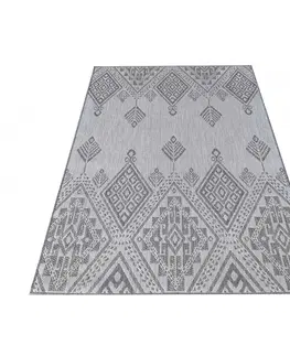 Skandinávské koberce Designový šedý kobrec s propracovaným vzorem