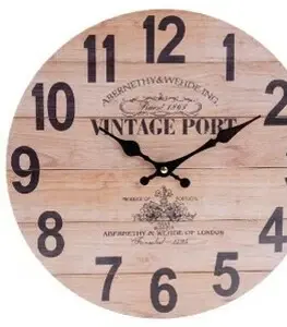 Hodiny Nástěnné hodiny Vintage port, pr. 34 cm, dřevo