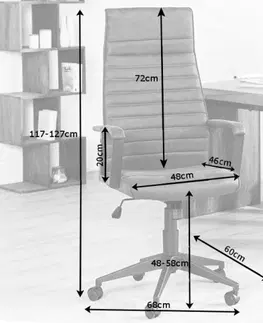 Kancelářská křesla LuxD Kancelářská židle Roma Vintage šedá 125cm