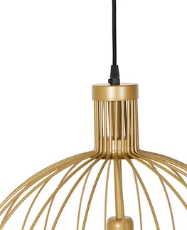 Zavesna svitidla Designová závěsná lampa zlatá 50 cm - Wire Dos