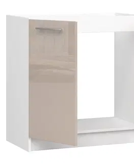 Kuchyňské dolní skříňky Ak furniture Kuchyňská skříňka pod dřez Olivie S 80 cm bílá/cappuccino lesk