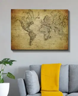 Obrazy Wallity Obraz MAP OF THE CONTINENTS 70 x 100 cm
