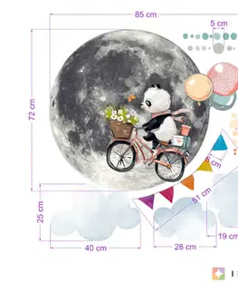 Samolepky na zeď Dětské samolepky na zeď - Panda a měsíc