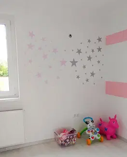 Samolepky na zeď Dětské samolepky na zeď - Růžové souhvězdí